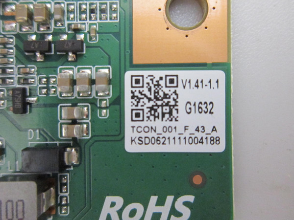 Vizio D43F-J04 T-Con Board KSD06211110 (BOE_CC430LV2D_43001)