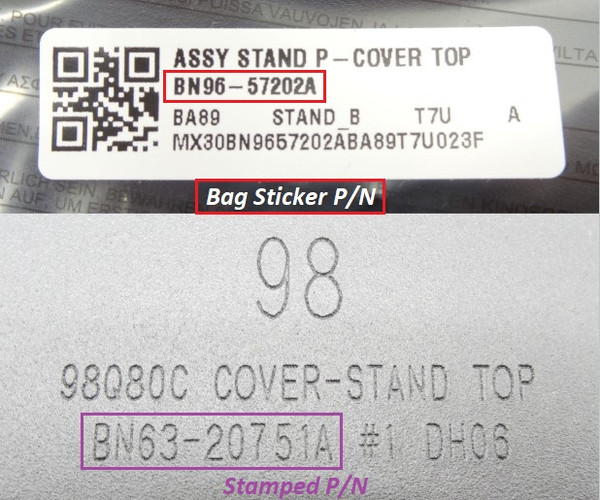 Pre-Owned Samsung QN98Q80CAF BN96-57201A(BN96-57202A) TV Stand w/Screws