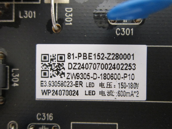 Insignia NS-85F501NA25 Power Board 81-PBE152-Z280001 (ZW9305-D-180600-P10)