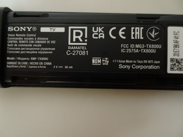 Sony KD-55X85K Remote RMF-TX800U-REF