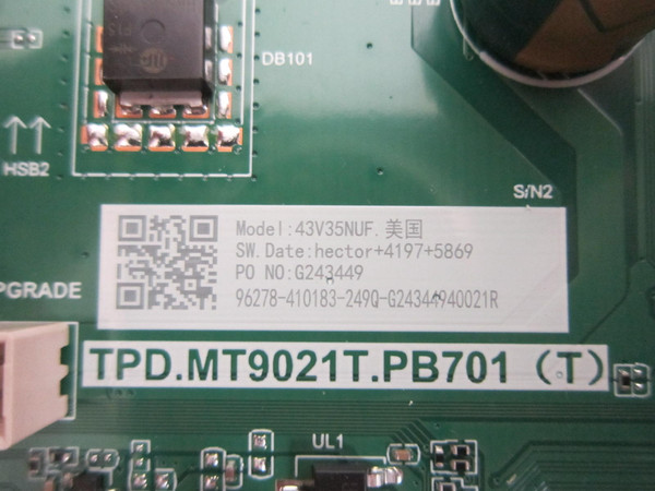 Toshiba 43V35KC, 43V35NUF Main Board 410183 (TPD.MT9021T.PB701 (T))