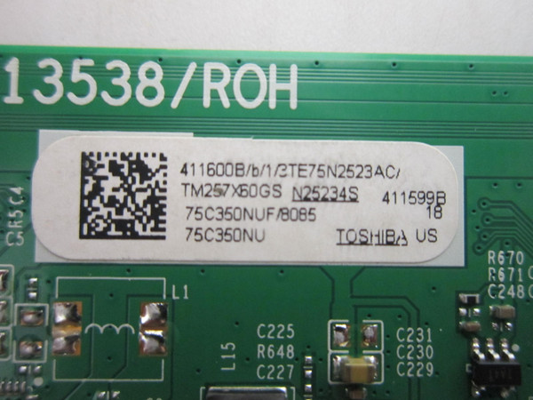 Toshiba 75C350NU Main Board 411600B (RSAG7.820.13538/ROH)