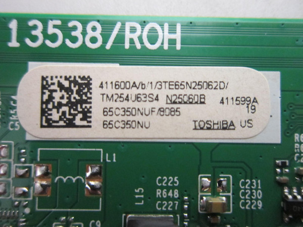 Toshiba 65C350NU Main Board 411600 (RSAG7.820.13538/ROH)