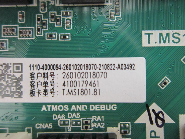 Westinghouse WR55UT4210 Main Board 210822 (T.MS1801.81)