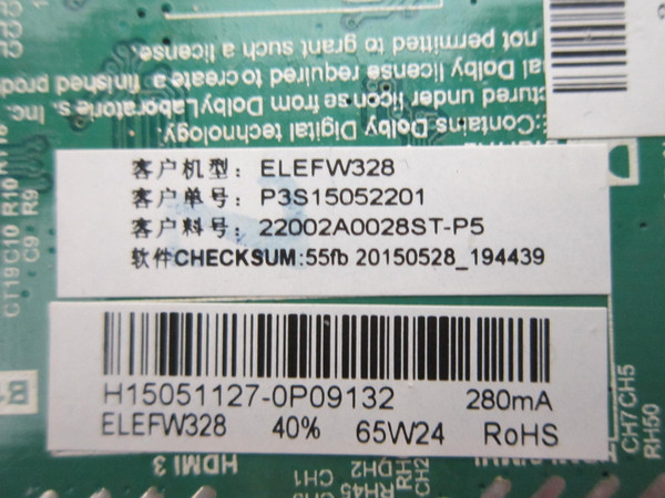 Element ELEFW328 Main Board 22002A0028ST-P5 (TP.MS3393.PB851)