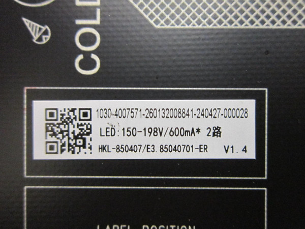 TCL 85S410R Power Board 260132008841 (HKL-850407)