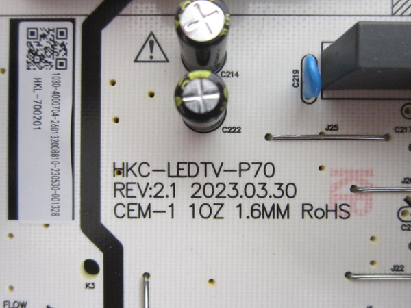 TCL 70S470G Power Board E0133-000859 (HKC-LEDTV-P70)