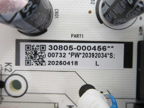 TCL 43S450F, 43S451, 43S450R Power Board 30805-000456 (40-L12KW1-PWB1KG)