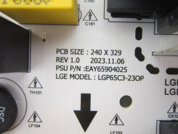 LG OLED65C4AUA, OLED65C4PUA Power Board EAY65904025 (LGP65C3-23OP)