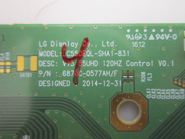 Vizio P55-C1 T-Con Board 6871L-4190A (6870C-0577AH/F)