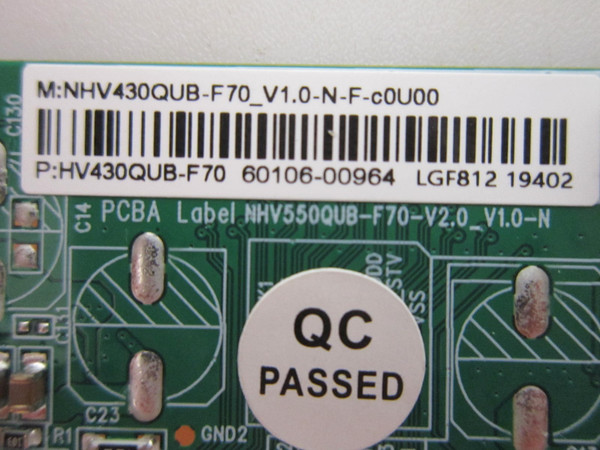 Pioneer PN43-R851-26U T-Con Board 60106-00964 (NHV550QUB-F70-V2.0)
