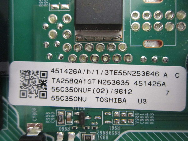 Toshiba 55C350NU Main Board 451426 (RSAG7.820.53061/ROH)