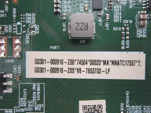 TCL 55QM7K, 65QM7K, 85QM7K Main Board G0301-000916-Z00 (40-M653GI-MAC2HG)