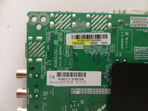 Westinghouse DWM55F1G1 Main Board / Power Supply T550HVN06.1 B15041597