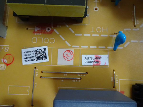 Sanyo FW65C78F Power Supply (BAA78ZF0102 1, AB78LMPW) AB78QMPW-001