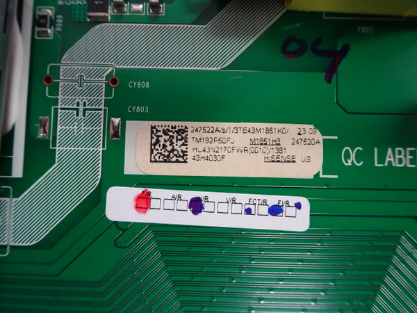 Hisense 43H4030F Main Board (247520A, RSAG7.820.8317/ROH) 247522A