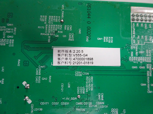 Vizio V555-G4 Main Board (21201-01819) 60103-00160