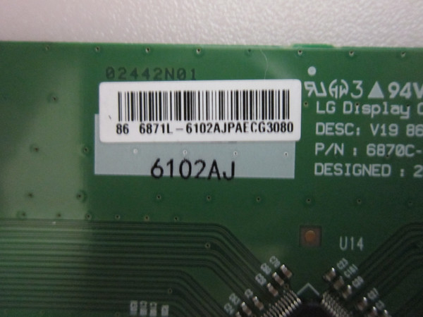 LG 86SM9070PUA T-Con Board (6870C-0834A) 6871L-6102A