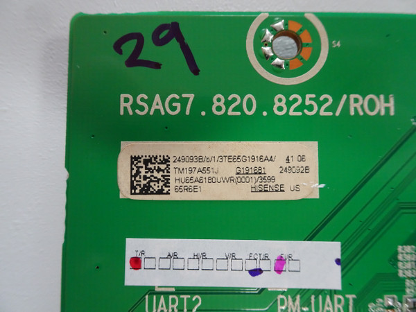 Hisense 65R6E1 Main Board (RSAG7.820.8252/ROH, 249092B) 249093B