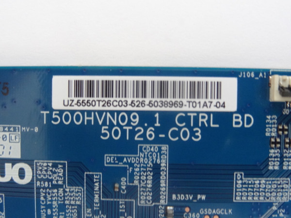 Samsung UN50H6203AFXZA T-Con Board (50T26-C03, T500HVN09.1) 55.50T26.C03