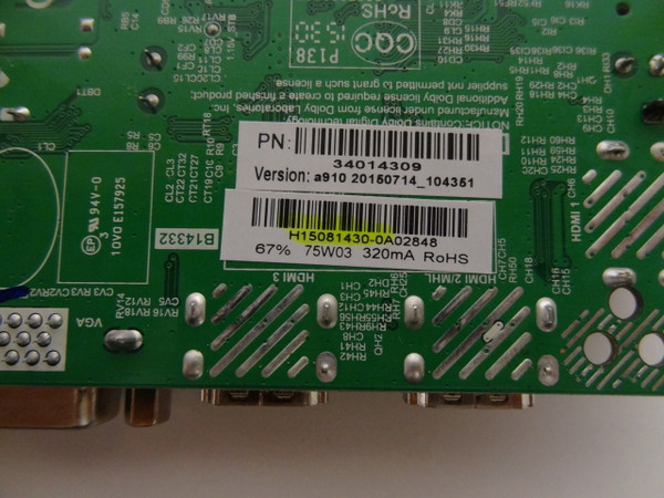 Element ELEFT436 Main Board / Power Supply T430HVN01.0 H15081430