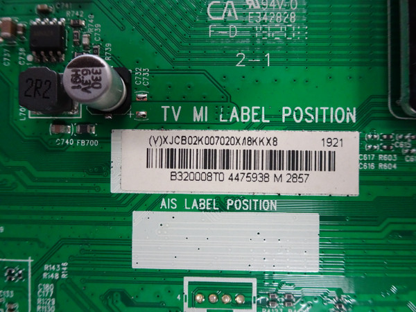Vizio D32F-F1 Main Board (715G8320-M03-B03-004Y) 756TXJCB02K007
