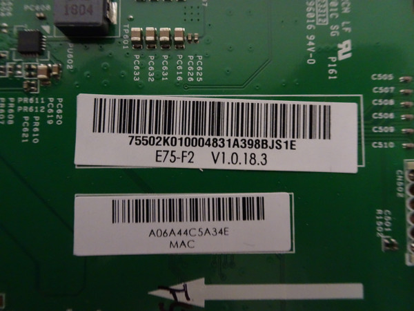 Vizio E75-F2 Main Board (75502K010004) 791.02K10.0004