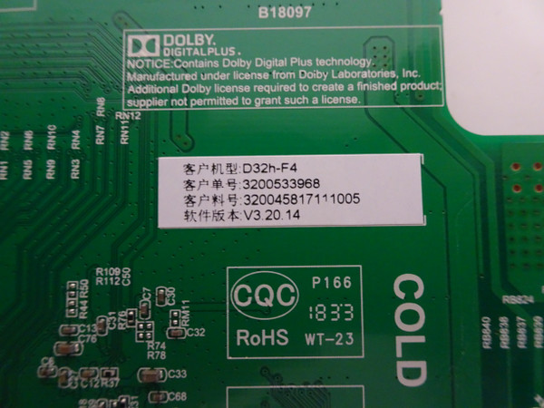 Vizio D32H-F4 Main Board (TP.MT5581.PB758) 320045817111005