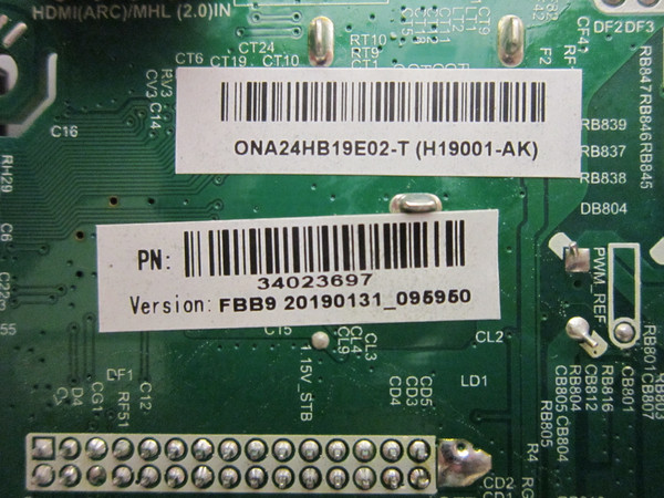 Onn ONA24HB19E02-H Main Board (H19001-AK TP.MS3553.PA672) 34023697