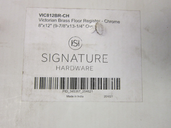 Signature Hardware Victorian Brass Floor Register - Chrome VIC812BR-CH