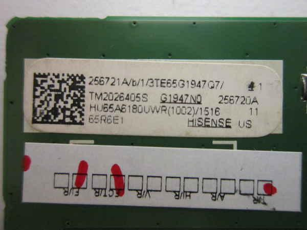 Hisense 65R6E1 Main Board (256720A, RSAG7.820.8593/R0H) 256721A