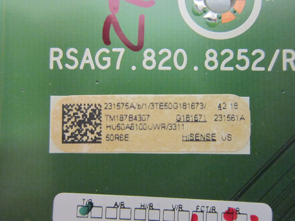 Hisense 50R6E Main Board (231561A, RSAG7.820.8252/R0H) 231575A