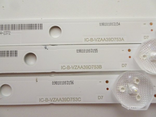 Vizio D39HN-E0 LED Backlight Strip Set (3) IC-B-VZAA39D753A/B/C