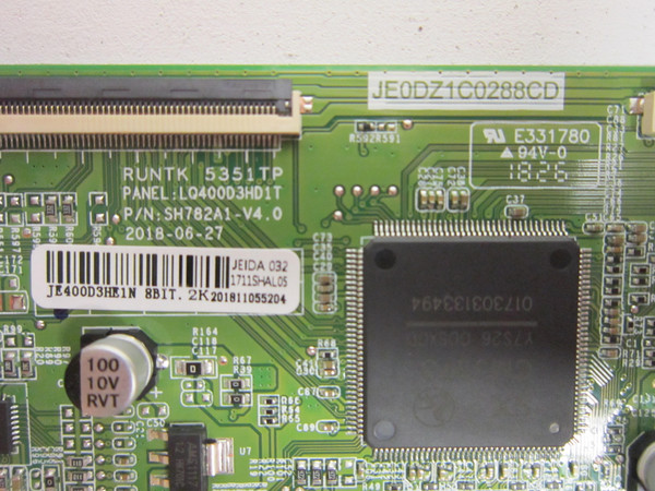 RCA RLDEDV4001-A-C T-Con Board (JE0DZ1C0288CD) RUNTK5351TP