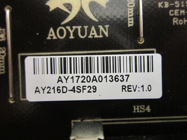 Sceptre U650CV-UMR Power Supply (AY216D-4SF01) AY216D-4SF29