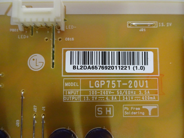 LG 75UN6950ZUD Power Supply (EAX69063801) EAY65769201