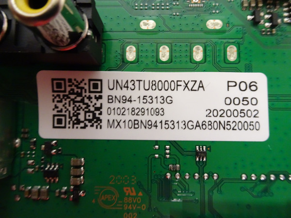 Samsung UN43TU8000FXZA Main Board (BN97-16662X) BN94-15313G