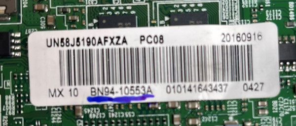 Samsung UN58J5190AFXZA Main Board - (BN97-10423A) - BN94-10553A