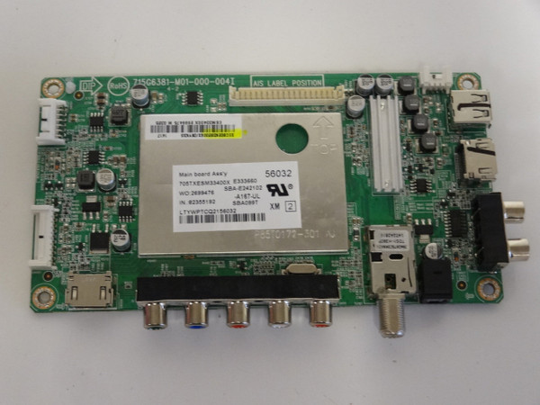 Vizio E420-B1 Main Board XECB02K0320 756TXECB02K0320