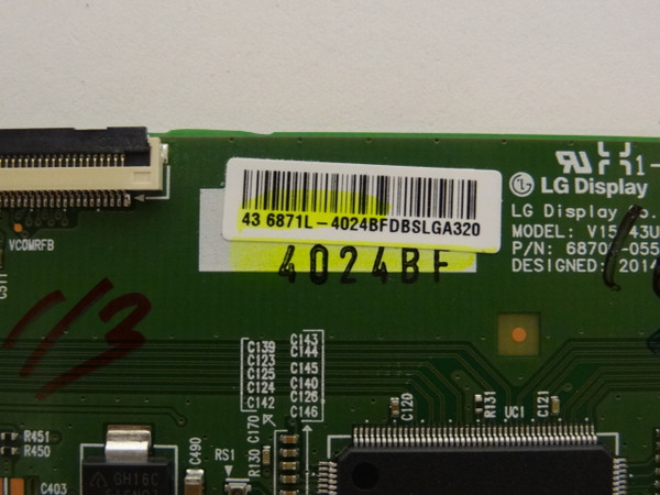 Vizio E43U-D2 T-Con Board 6870C-0552A 6871L-4024B