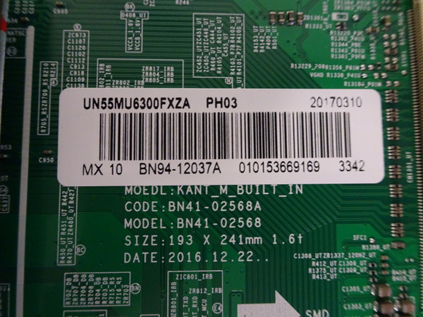 Samsung UN55MU6300FXZA Main Board BN97-12961A BN94-12037A