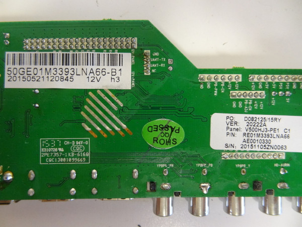 RCA LED50B45RQ Main Board (V500HJ3-PE1-12V, AE0010330) 50GE01M3393LNA66-B1