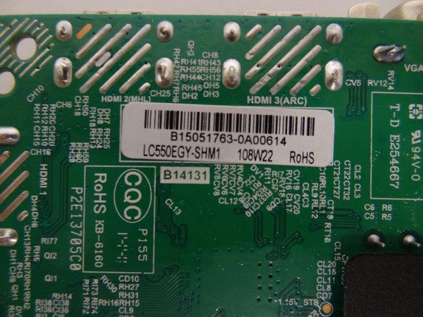 Proscan PLED5529A-D Main Board (LC550EGY-SHM1, TP.MS3393.PC821) B15051763