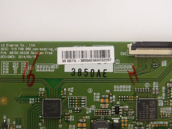 Toshiba 49L310U 49LF421U19 T-Con Board (6870C-0532B) 6871L-3850A