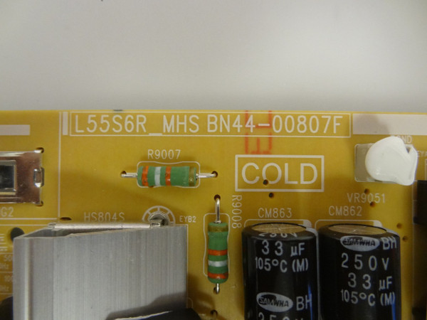 Samsung UN49MU6290FXZA Power Supply Board (L55S6R_MHS) BN44-00807F