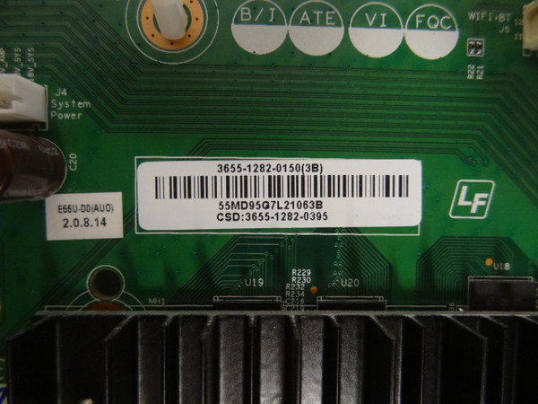 Vizio E55U-D0 Main Board (0171-2272-6203) 3655-1282-0150