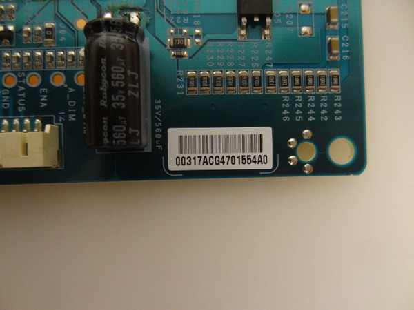 Samsung LH46UDEBLBB/GO Backlight Inverter (SSL460_0D14D) LJ97-00317A