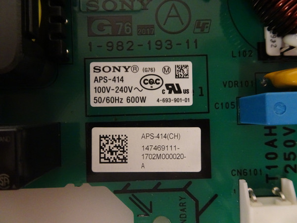 Sony XBR-65A1E Power Supply Board (APS-414) 1-474-691-11