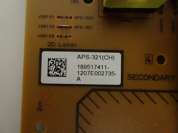 Sony KDL-46EX640 GL5 Power Supply (APS-321) 1-895-174-11