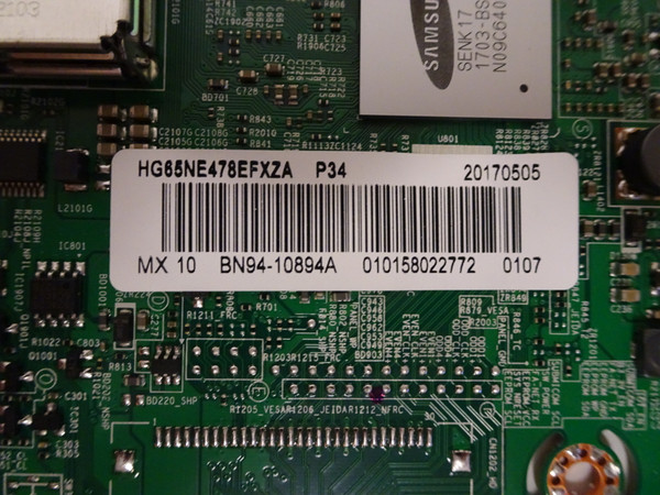 Samsung HG65NE478EFXZA Main Board BN94-10894A